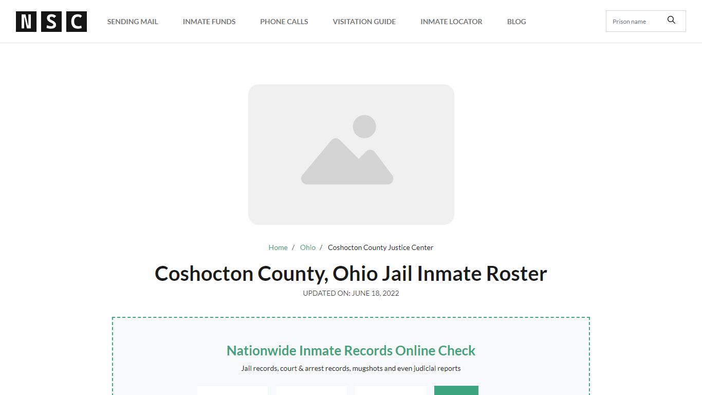 Coshocton County, Ohio Jail Inmate Roster